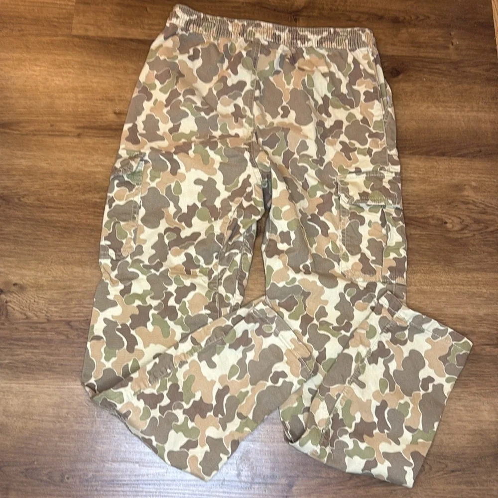 Gap Kids XXL (14-16) Utility Jogger Tapered Leg Green Faded Camo Pull On Pants